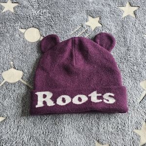 Roots Purple Knit Beanie with Ears